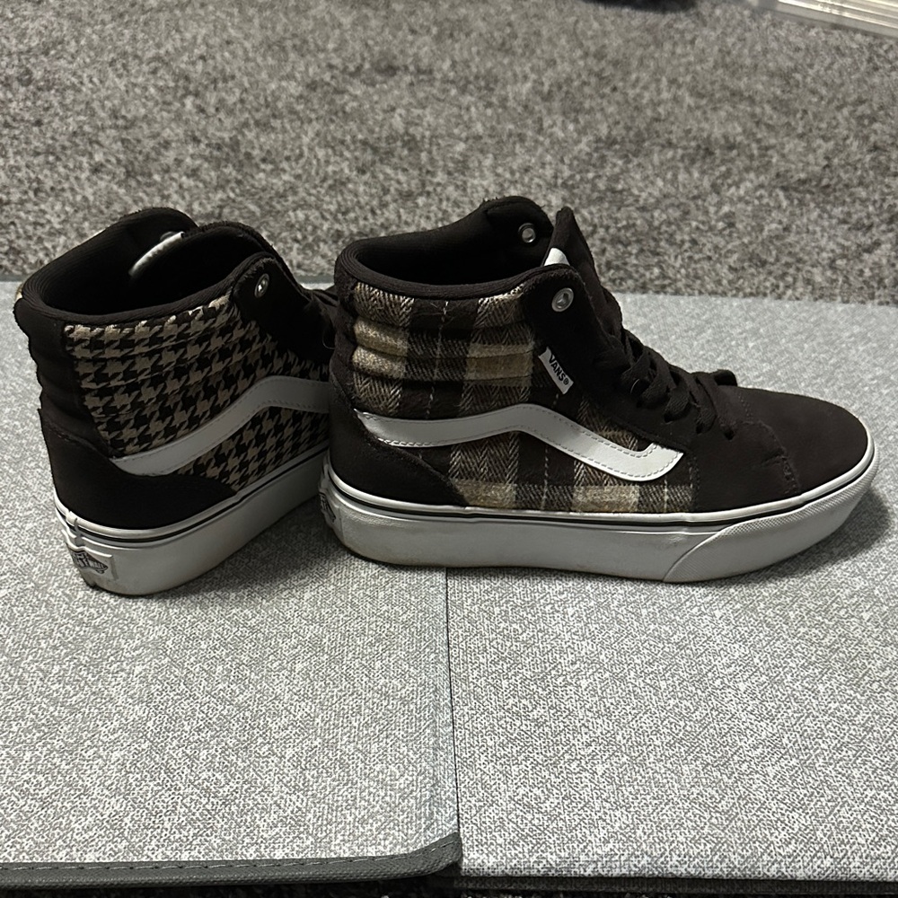Vans Women’s High-Top Sneakers - Brown & Multi-Patterned (Size 7)